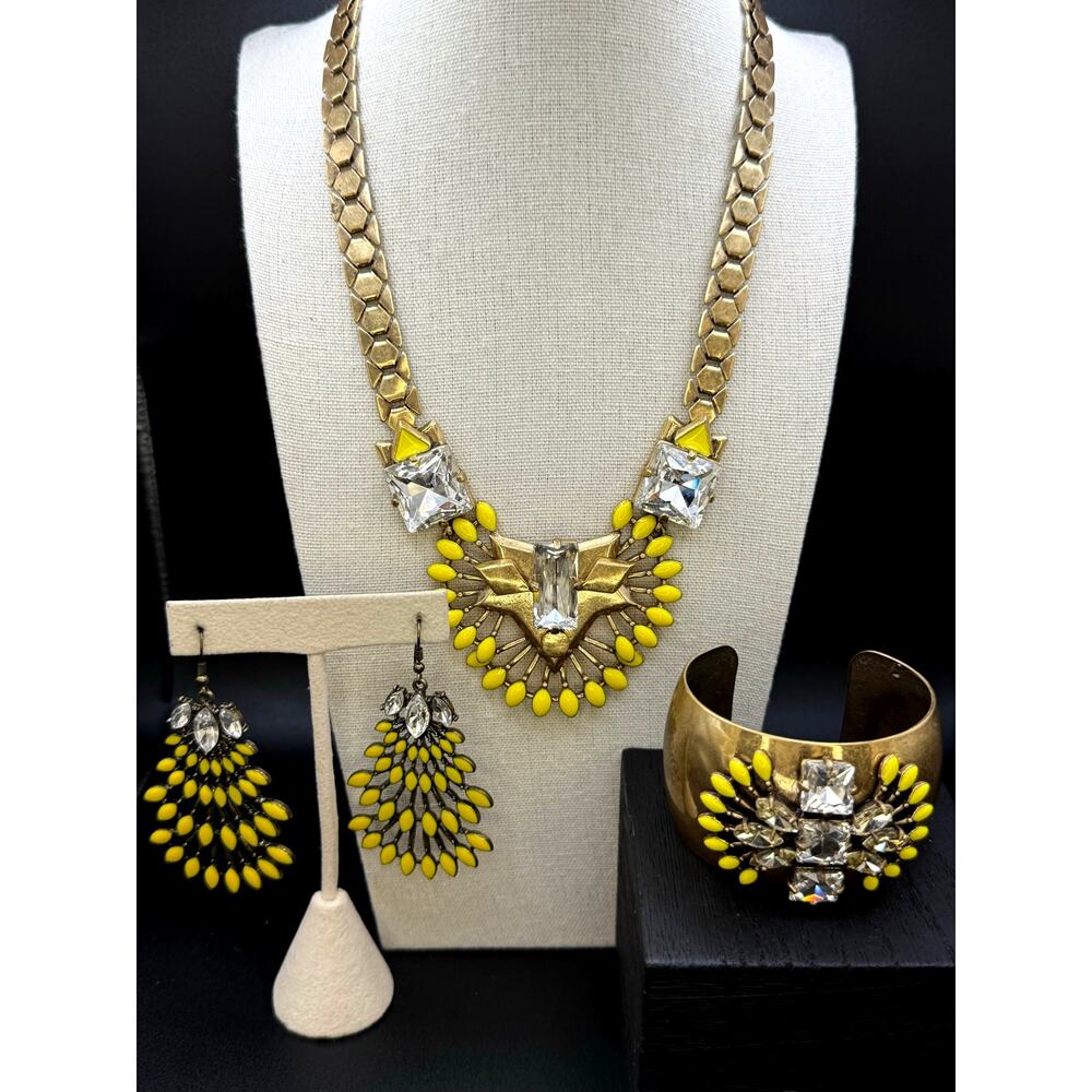 Stella & Dot Norah Statement Necklace, Cuff Bracelet, and Earrings